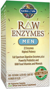 Garden of Life RAW Enzymes for Men's Digestive Health, 90 Capsules