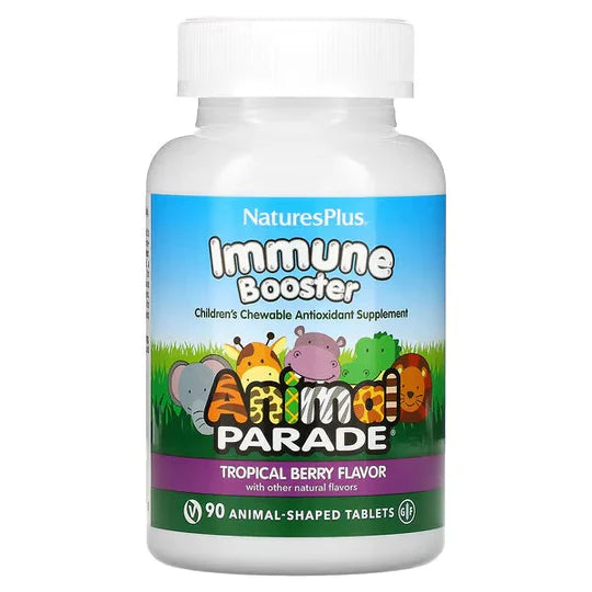 Natures Plus Animal Parade, Kids Immune Booster, Tropical Berry, 90 Animal-Shaped Tablets