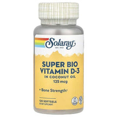 Solaray, Super Bio Vitamin D-3, 125 mcg, 120 Softgels