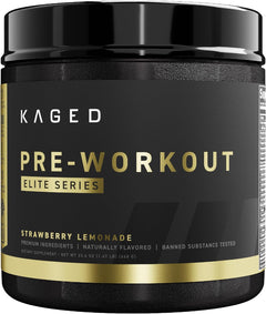 Kaged Pre Workout Powder Pre-Workout Elite | High Stimulant for Energy, Focus, Pumps | L-Citrulline, Beta Alanine, Creatine & 388mg of Organic Caffeine | Strawberry Lemonade | 20 Servings