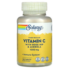 Solaray, Timed Release Vitamin C with Rose Hip & Acerola, 1,000 mg, 100 Tablets