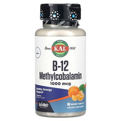 KAL, B-12 Methylcobalamin, Tangerine, 1,000 mcg, 90 Micro Tablets
