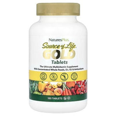NaturesPlus, Source of Life Gold Tablets, Ultimate Multi-Vitamin Supplement, 180 Tablets