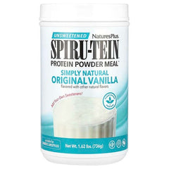 NaturesPlus, Spiru-Tein®, Protein Powder Meal, Unsweetened, Vanilla, 1.62 lbs (736 g)