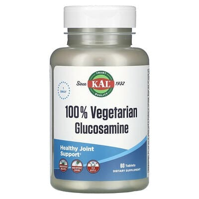 KAL, 100% Vegetarian Glucosamine, 1,000 mg, 60 Tablets