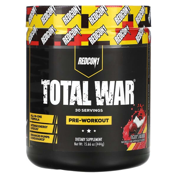 Redcon1, Total War, Pre-Workout, Tiger's Blood Cherry & Coconut, 15.66 oz (444 g)