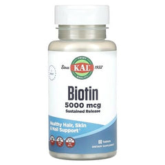 KAL, Biotin, Sustained Release, 5,000 mcg, 60 Tablets