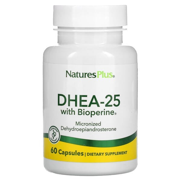 NaturesPlus, DHEA-25 with Bioperine, 60 Capsules