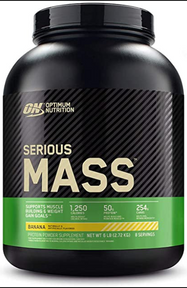 OPTIMUM NUTRITION Serious Mass Weight Gainer Protein Powder, Banana, 6 lbs