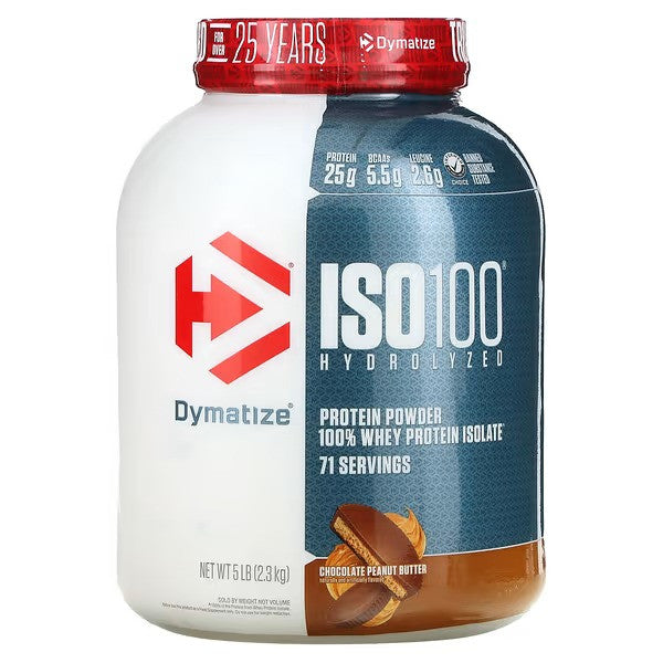dymatize iso whey protein, ISO 100 Hydrolyzed, 100% Whey Protein Isolate, Chocolate Peanut Butter, 5 lb (2.3 kg)