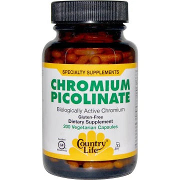 Country Life Chromium Picolinate 200 mcg 200 Vegetarian Capsules