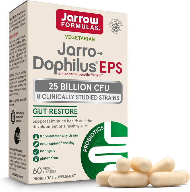 Jarrow Formulas Jarro Dophilus EPS, 25 Billion CFU, 30 Veggie Capsules
