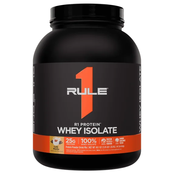 rule 1 mocha protein powder, rule 1 cafe mocha protein, rule 1 whey cafe mocha. 3 lbs, rule 1 whey protein mocha