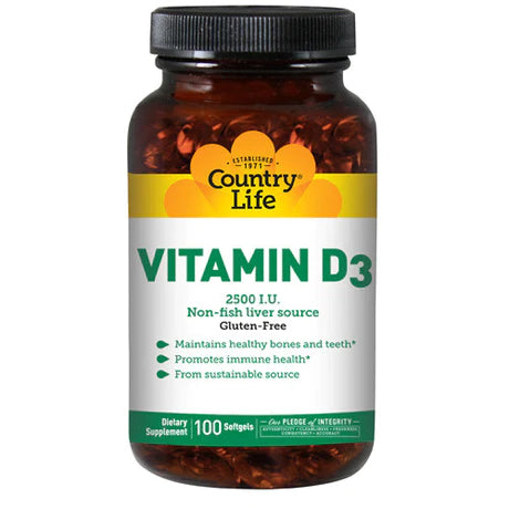 Country Life Vitamin D3, 1000 IU - 100 Softgels