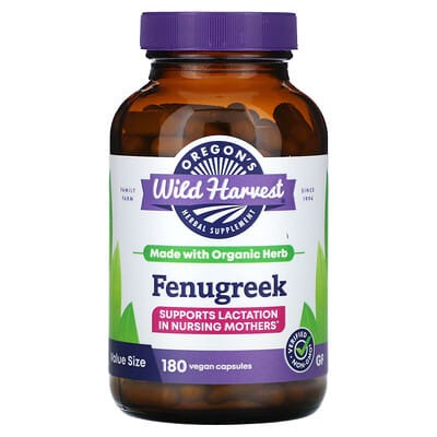 Oregon's Wild Harvest, Fenugreek, 1,500 mg, 180 Vegan Capsules (500 mg per Capsule)