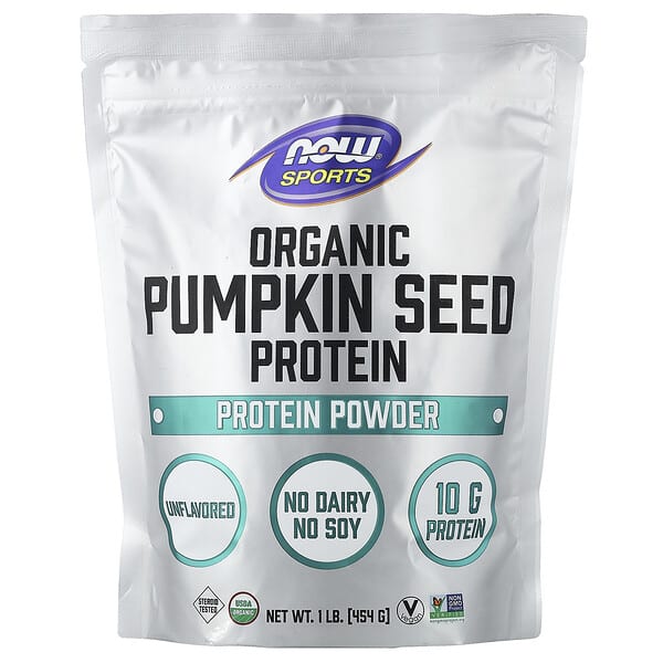 NOW Foods, Sports, Organic Pumpkin Seed Protein Powder, Unflavored, 1 lb (454 g)