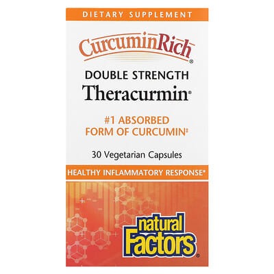 Natural Factors, Theracurmin, Double Strength, 60 mg, 30 Vegetarian Capsules