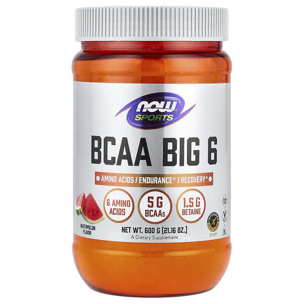 NOW Foods, Sports, BCAA Big 6, Watermelon, 21.16 oz (600 g)