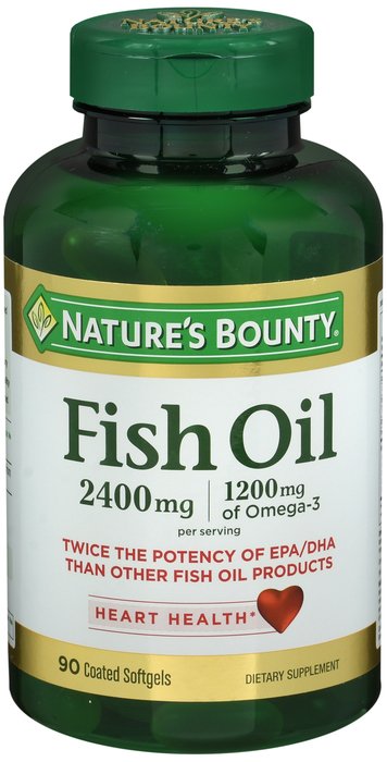 Nature's Bounty, Odorless Fish Oil, 2,400 mg, 90 Coated Softgels (1,200 mg per Softgel)