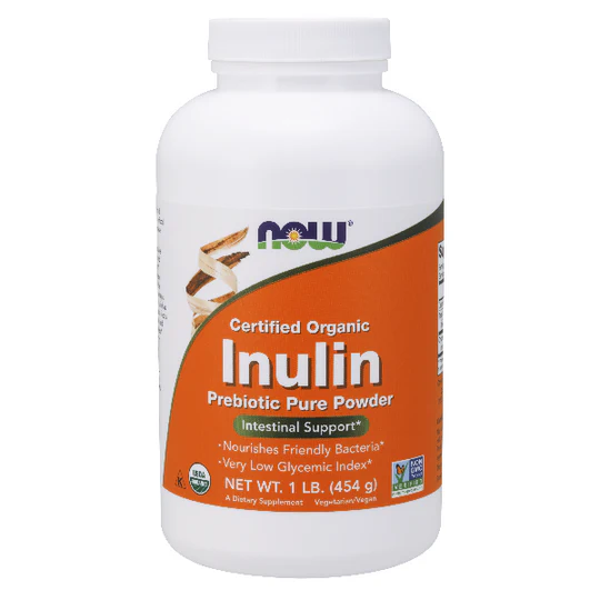 Now foods Certified Organic Inulin Prebiotic Pure Powder Intestinal Support - 1 lb