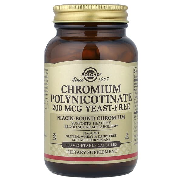 Solgar, Chromium Polynicotinate, 100 Vegetable Capsules