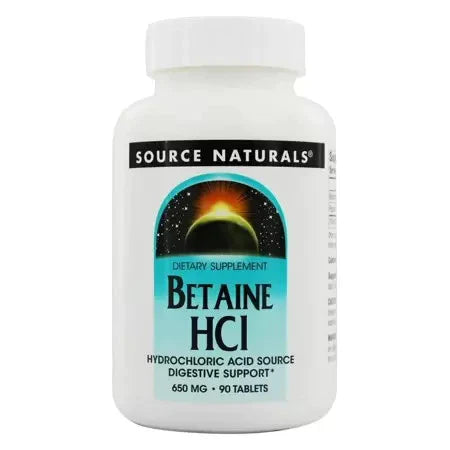 betaine hcl, 650 mg - 90 Tablets, Source Naturals