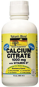 Calcium Citrate 1000 mg Blueberry - 16 fl oz, Nature's Blend