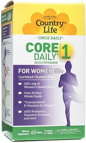 Country Life - Core Daily 1 Multivitamin for Women 50+, 60 Tablets - Women's 40+ Multivitamins