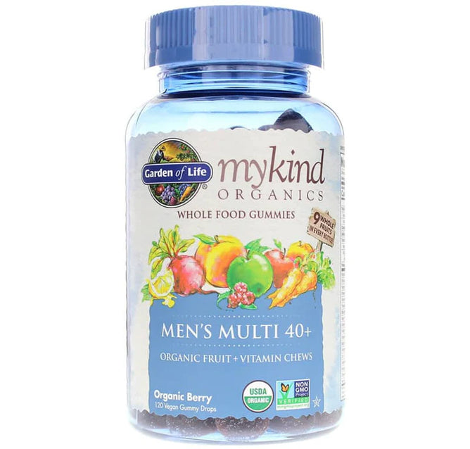 Garden of Life MyKind Organics Men's Multi 40 +, Fruit & Vitamin Chews, Gummy Drops, Organic Berry - 120 gummies