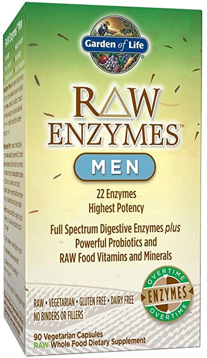 Garden of Life RAW Enzymes for Men's Digestive Health, 90 Capsules