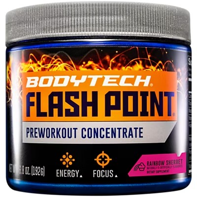BodyTech Flash Point - Pre-Workout Concentrate - Rainbow Sherbert (6.8 oz./30 Servings)