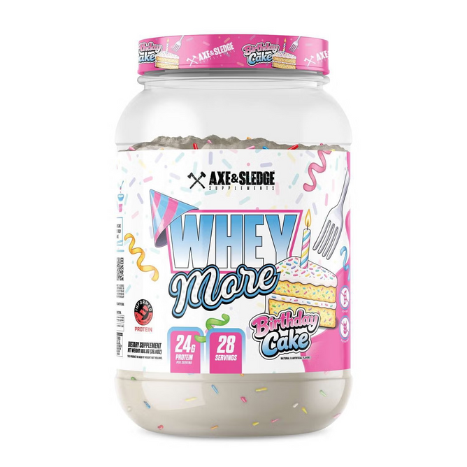 axe and sledge protein whey more, axe and sledge whey more birthday cake, axe and sledge whey more protein