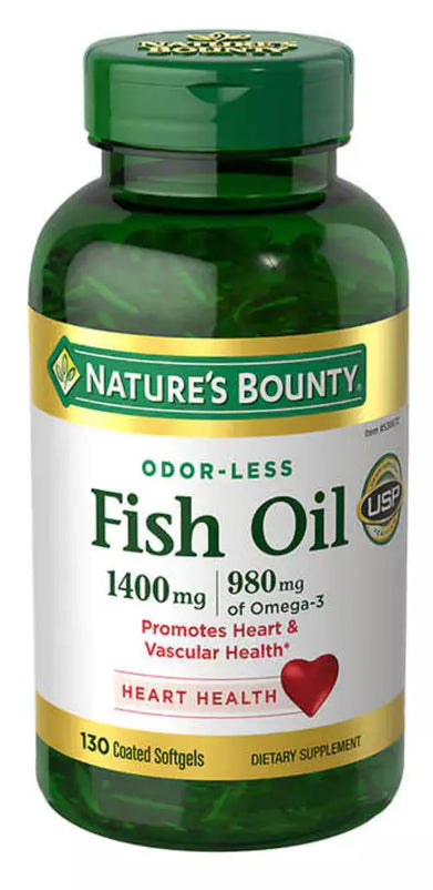 Nature's Bounty Fish Oil 1400 Mg, 130 Softgels