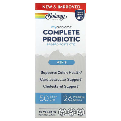 Solaray, Mycrobiome®, Complete Probiotic, Men's, 30 VegCaps