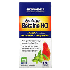 Enzymedica Betaine HCL, 120 Capsules
