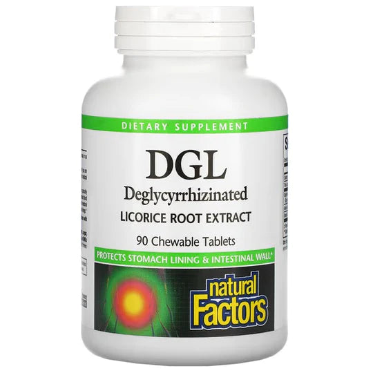 Natural Factors DGL, Deglycyrrhizinated Licorice Root Extract, 90 Chewable Tablets