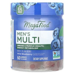 MegaFood, Men's Multi, Wild Blueberry, 60 Gummies