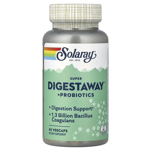 Solaray, Super Digestaway™+ Probiotics, 60 VegCaps
