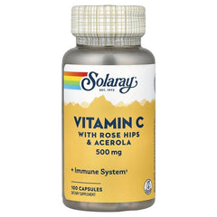 Solaray, Vitamin C with Rose Hips & Acerola, 500 mg, 100 Capsules