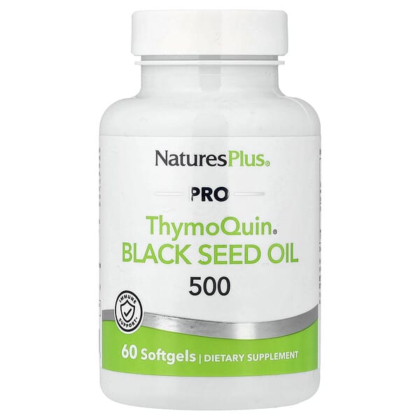 NaturesPlus, Pro ThymoQuin® Black Seed Oil 500, 60 Softgels (500 mg per Softgel)