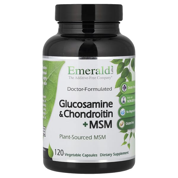 Emerald Laboratories, Glucosamine and Chondroitin + MSM, 120 Vegetable Capsules