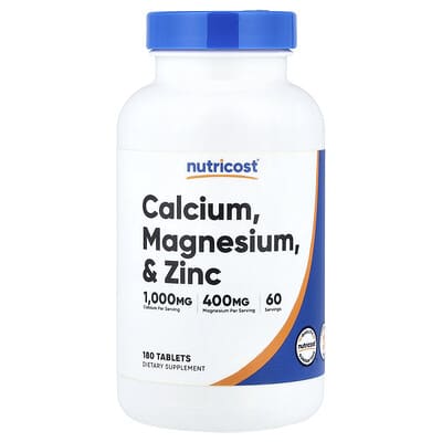 Nutricost, Calcium, Magnesium, & Zinc, 180 Tablets