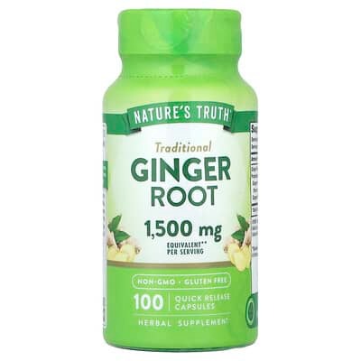 Nature's Truth, Ginger Root, 1,500 mg, 100 Quick Release Capsules (750 mg per Capsule)