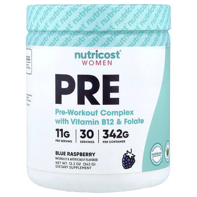 Nutricost, Women, Pre-Workout Complex With Vitamin B12 & Folate, Blue Raspberry, 12.2 oz (342 g)