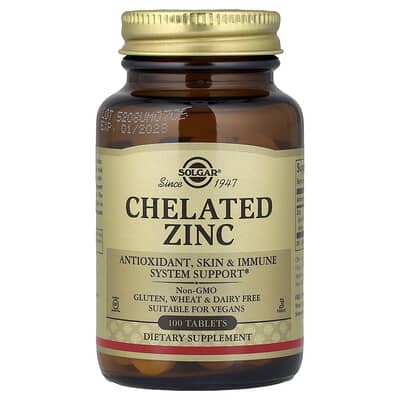 Solgar, Chelated Zinc, 100 Tablets (22 mg per Tablet)