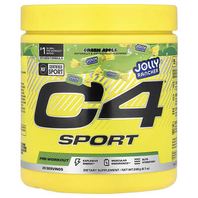 C4 / Cellucor, C4® Sport, Pre-Workout, Jolly Rancher Green Apple, 8.7 oz (248 g)