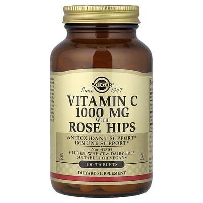 Solgar, Vitamin C With Rose Hips, 100 Tablets