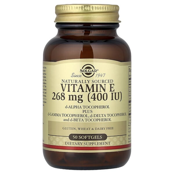 Solgar, Vitamin E, Naturally Sourced, 268 mg (400 IU), 50 Softgels