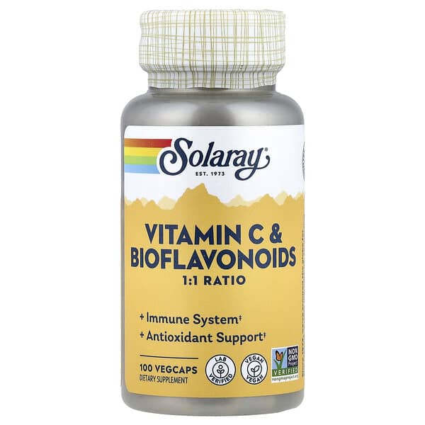 Solaray, Vitamin C & Bioflavonoids, 100 VegCaps