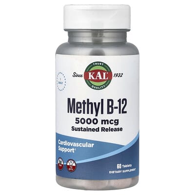 KAL, Methyl B-12, Sustained Release, 5,000 mcg, 60 Tablets